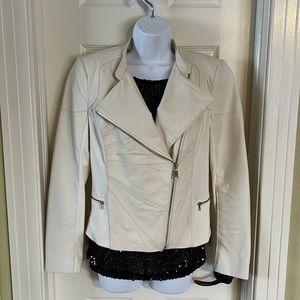 Bebe Leather and Fabric Moto Jacket